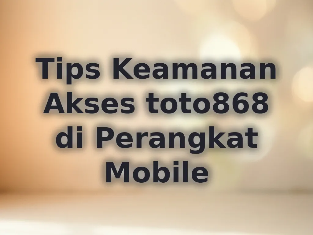 Tips Keamanan Akses toto868 di Perangkat Mobile